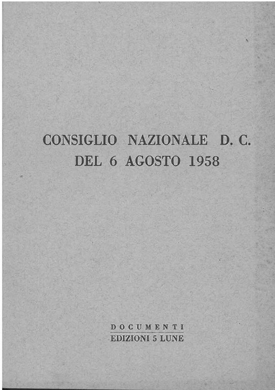 Consiglio nazionale DC del 10 giugno 1958