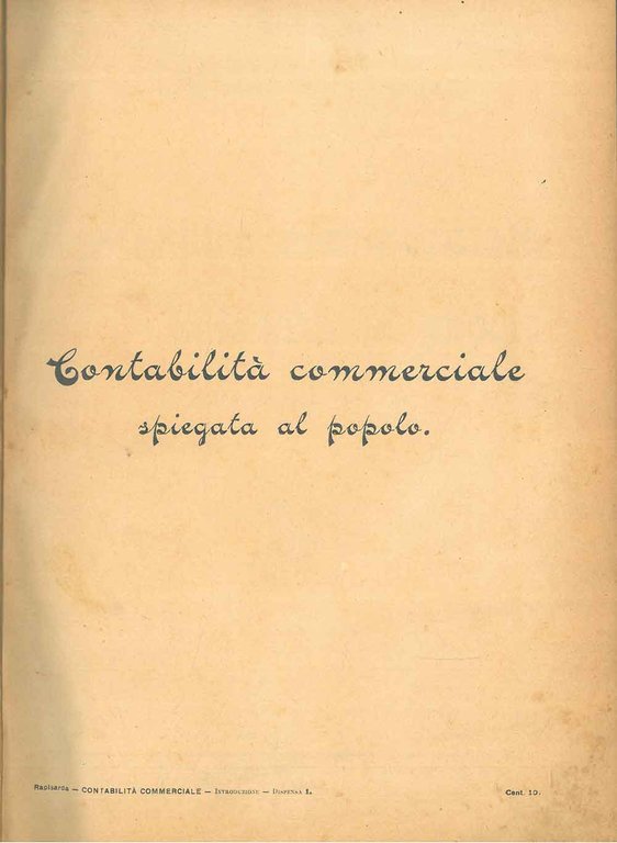 Contabilità commerciale spiegata al popolo