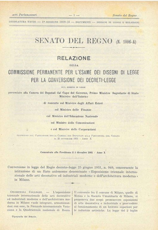 Conversione in legge del Regio decreto-legge 25 giugno 1931, n. …