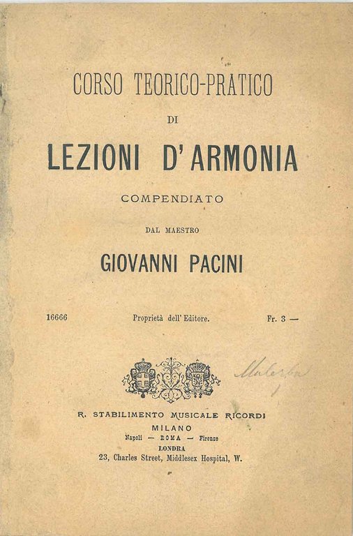 Corso teorico-pratico di lezioni di armonia