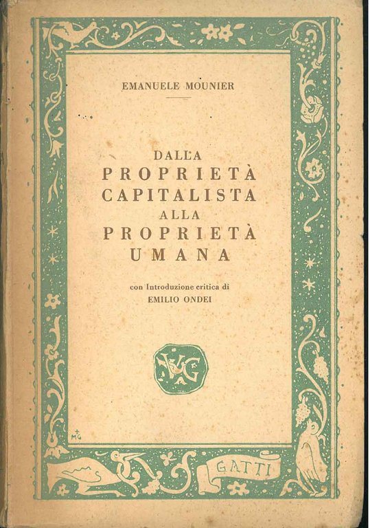 Dalla proprietà capitalista alla proprietà umana Introduzione critica di E. …
