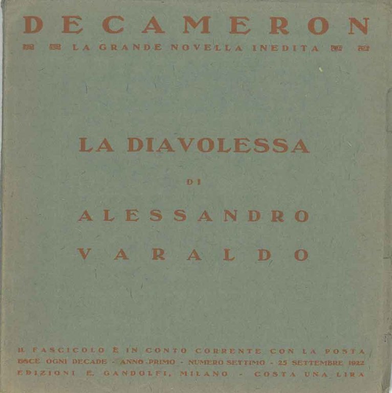 Decameron. La grande novella inedita. La Diavolessa. Numero 7