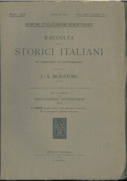 Della historia di Bologna. Parte terza. Fasc. 3 del Tomo …
