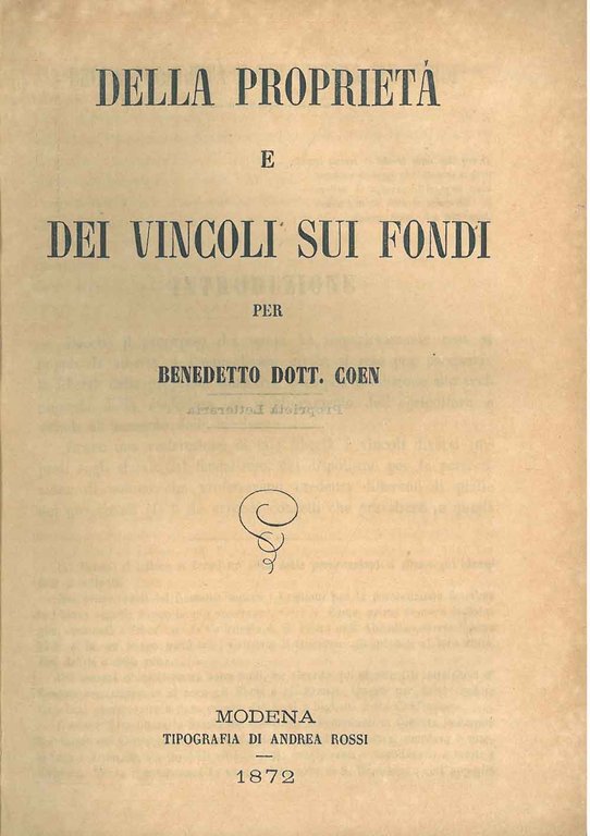 Della proprietà e dei suoi vincoli sui fondi
