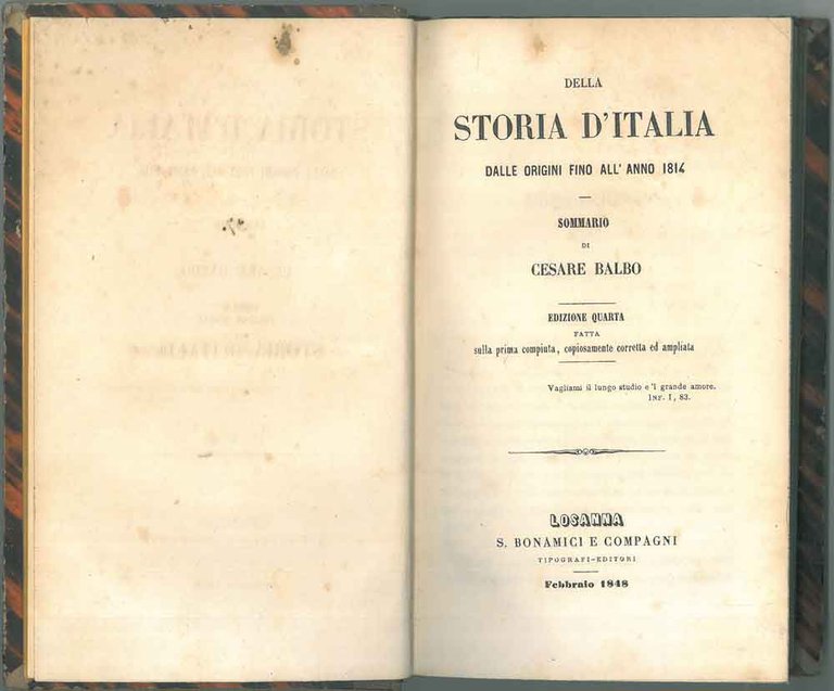 Della storia d'Italia dalle origini fino all'anno 1814. Sommario di …