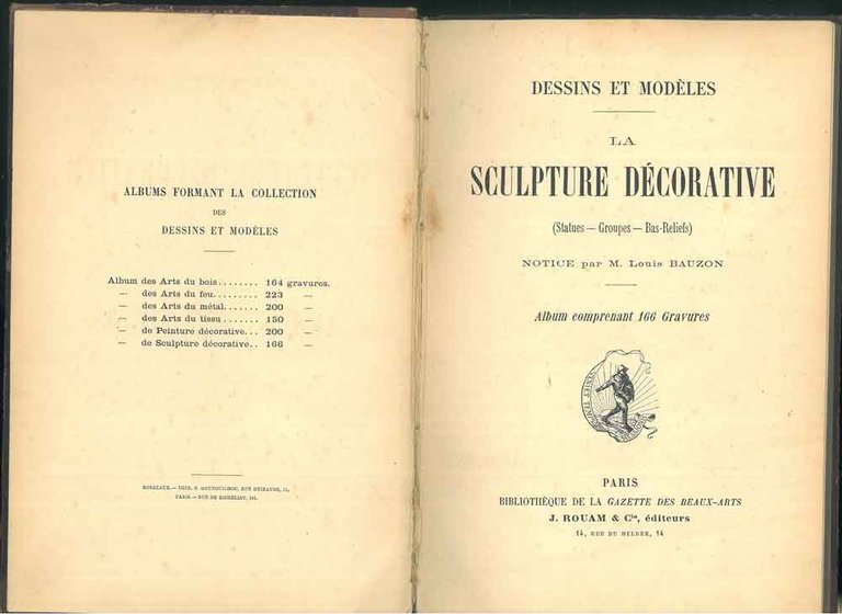 Dessins et modèles. La sculpture décorative (statues - groupes - …
