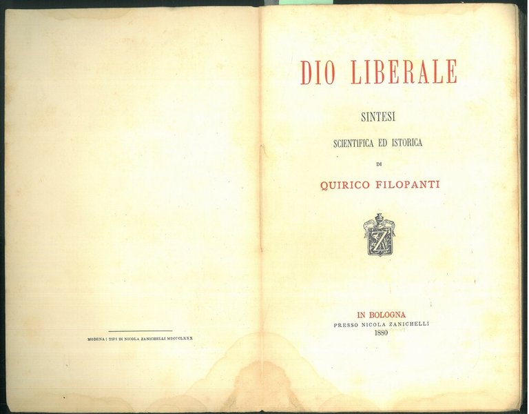 Dio liberale. Sintesi scientifica ed istorica