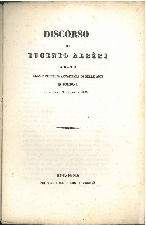 Discorso di Eugenio Alberi letto alla pontificia accedemia di belle …