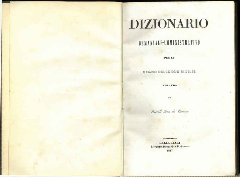 Dizionario demaniale-amministrativo per lo Regno delle due Sicilie.