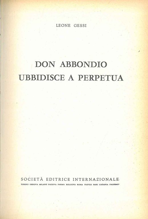 Don Abbondio ubbidisce a Perpetua