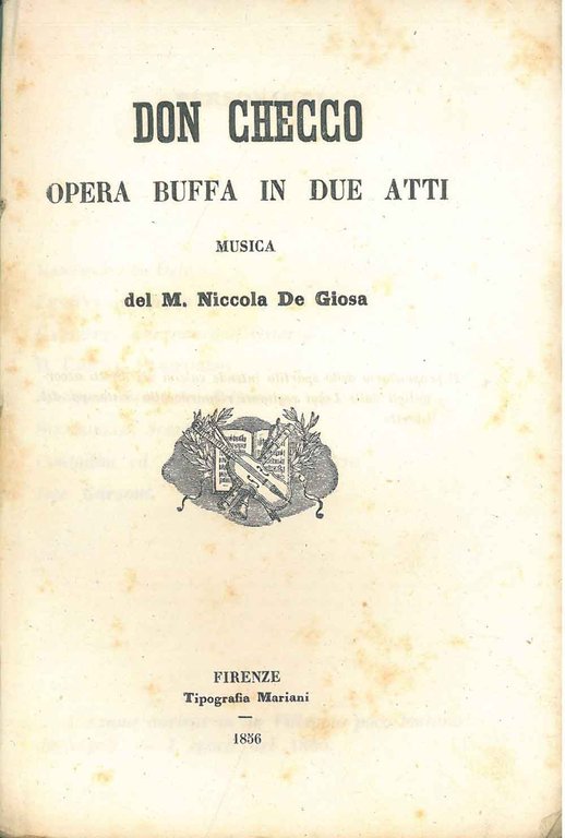 Don Checco. Opera buffa in due atti