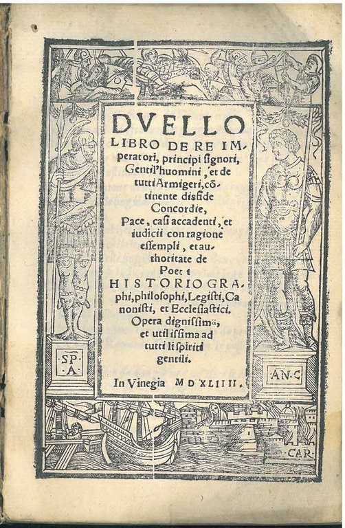 Duello libro de re imperatori, principi signori, gentil'huomini, et de …