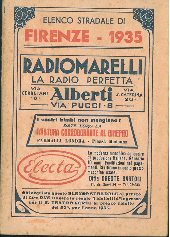 Elenco stradale della città di Firenze 1935