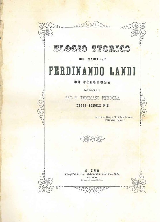 Elogio storico del marchese Ferdinando Landi di Piacenza