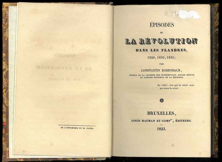 Episodes de la révolution dans les flandres, 1829, 1830, 1831.