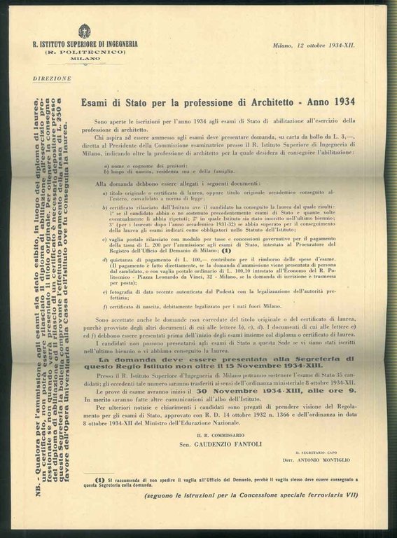 Esami di Stato per la professione di Architetto - Anno …
