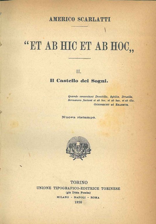 Et ab hic et ab hoc. II: Il castello dei …