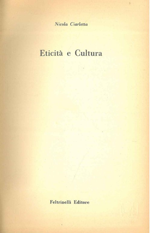 Eticità e cultura