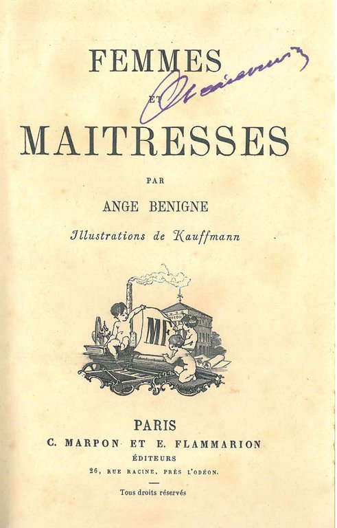 Femmes et maitresses par Ange Benigne. Illustrations de Kauffmann