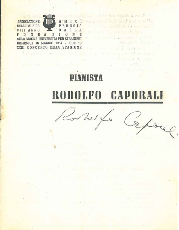 Firma autografa del pianista sul programma di sala della Associazione … | Immagine Gallery 2