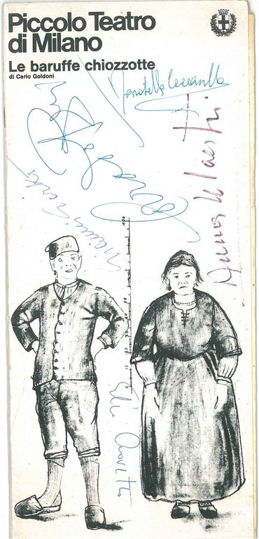 Firme autografe di alcuni attori sulla locandina dello spettacolo Le …
