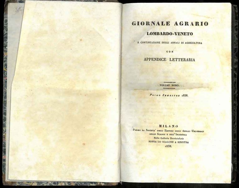Giornale Agrario Lombardo-Veneto e continuazione degli annali di agricoltura con …