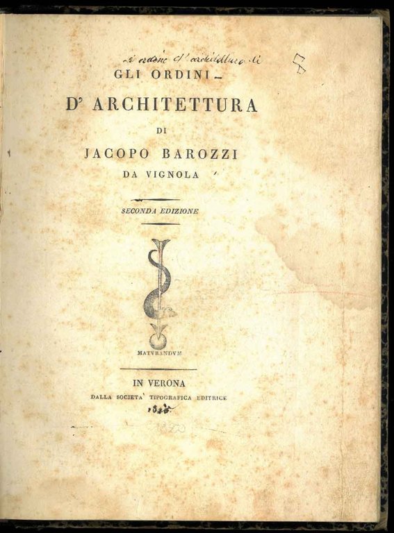 Gli ordini d'architettura.
