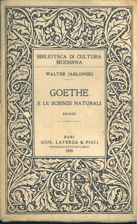 Goethe e le scienze naturali