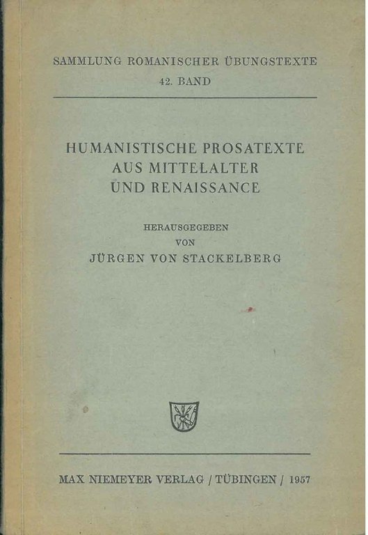 Humanistische Prosatexte aus mittelalter und renaissance