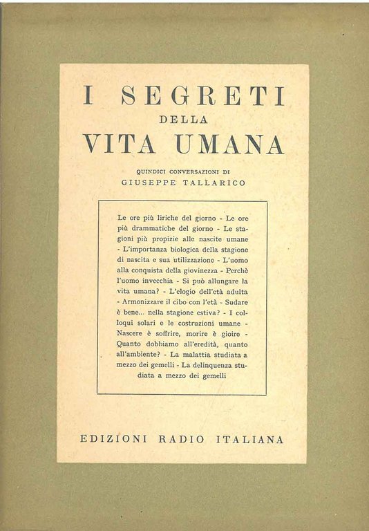 I segreti della vita umana : quindici conversazioni di G. …