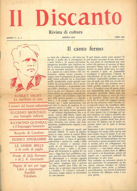 Il discanto: rivista mensile di cultura 1963 Consiglio di direzione: …