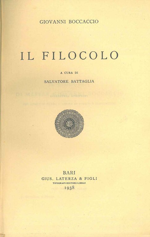 Il Filoccolo. A cura di Salvatore Battaglia
