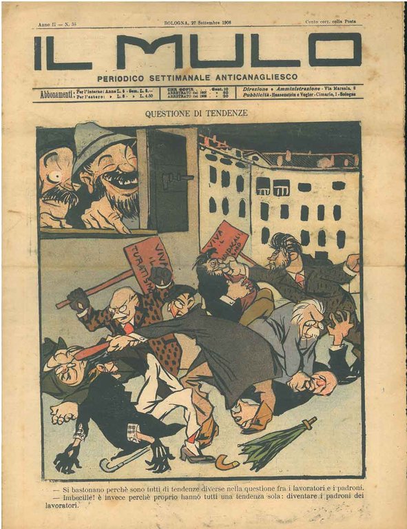 Il Mulo. Periodico settimanale anticanagliesco. 27 settembre 1908. Anno II …