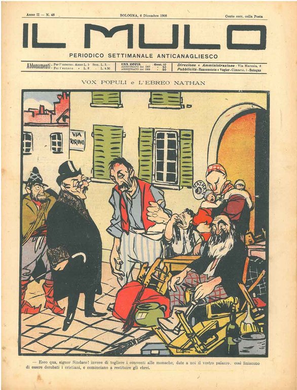 Il Mulo. Periodico settimanale anticanagliesco. 6 dicembre 1908. Anno II …