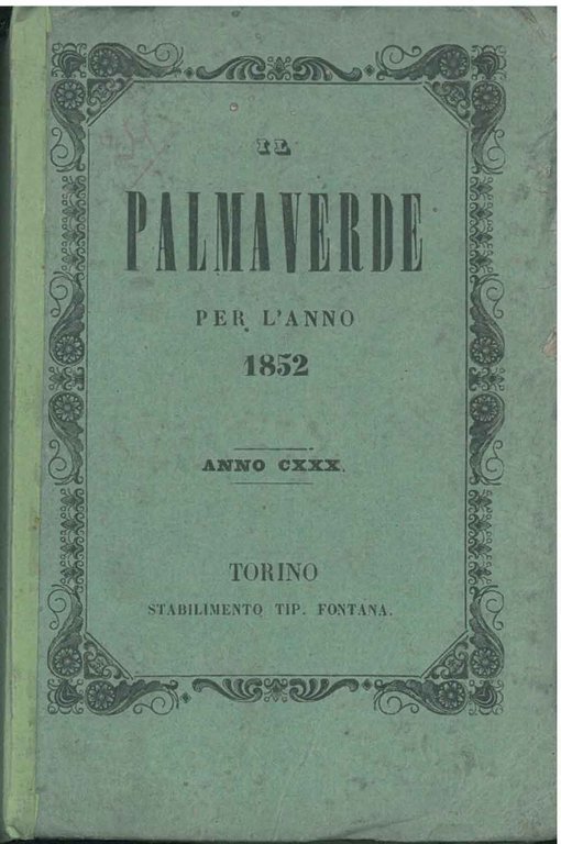 Il Palmaverde per l'anno 1852. Anno CXXX