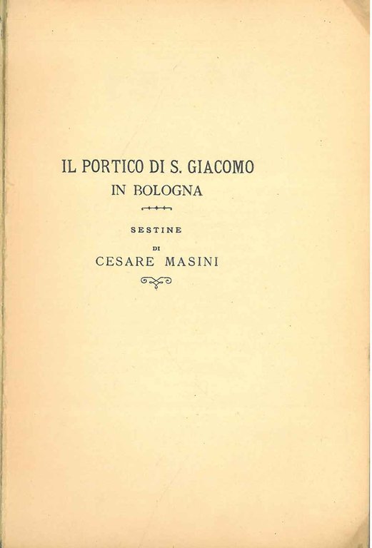 Il portico di S. Giacomo in Bologna