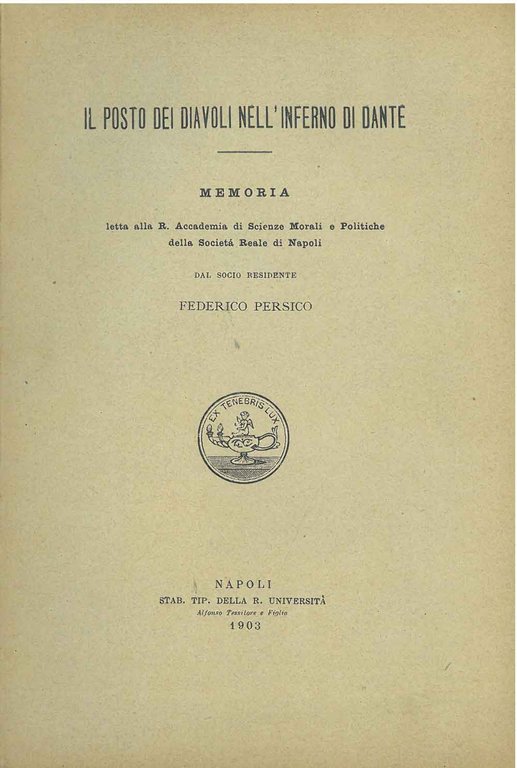 Il posto dei diavoli nell'inferno di Dante. Memoria
