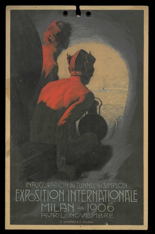 Inauguration du tunnel du Simplon. Exposition Internationale Milan 1906 Avril …