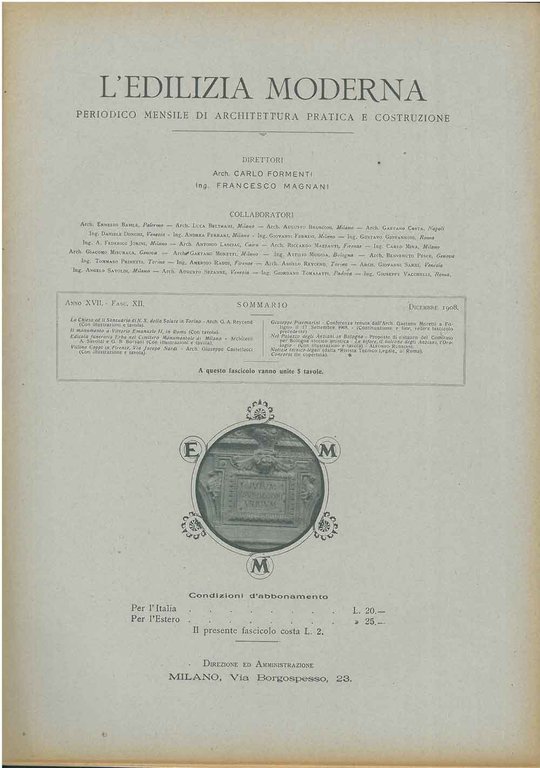 L' edilizia moderna, periodico mensile di architettura pratica e costruzione, …
