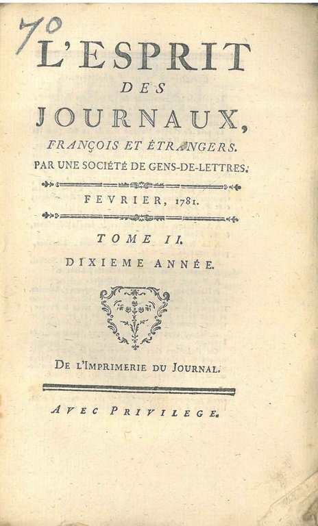 L' Esprit des journaux françois et étrangers par une société …