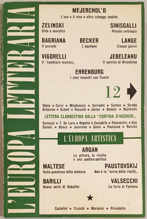 L'Europa letteraria. L'Europa artistica. Dicembre 1961, n.12