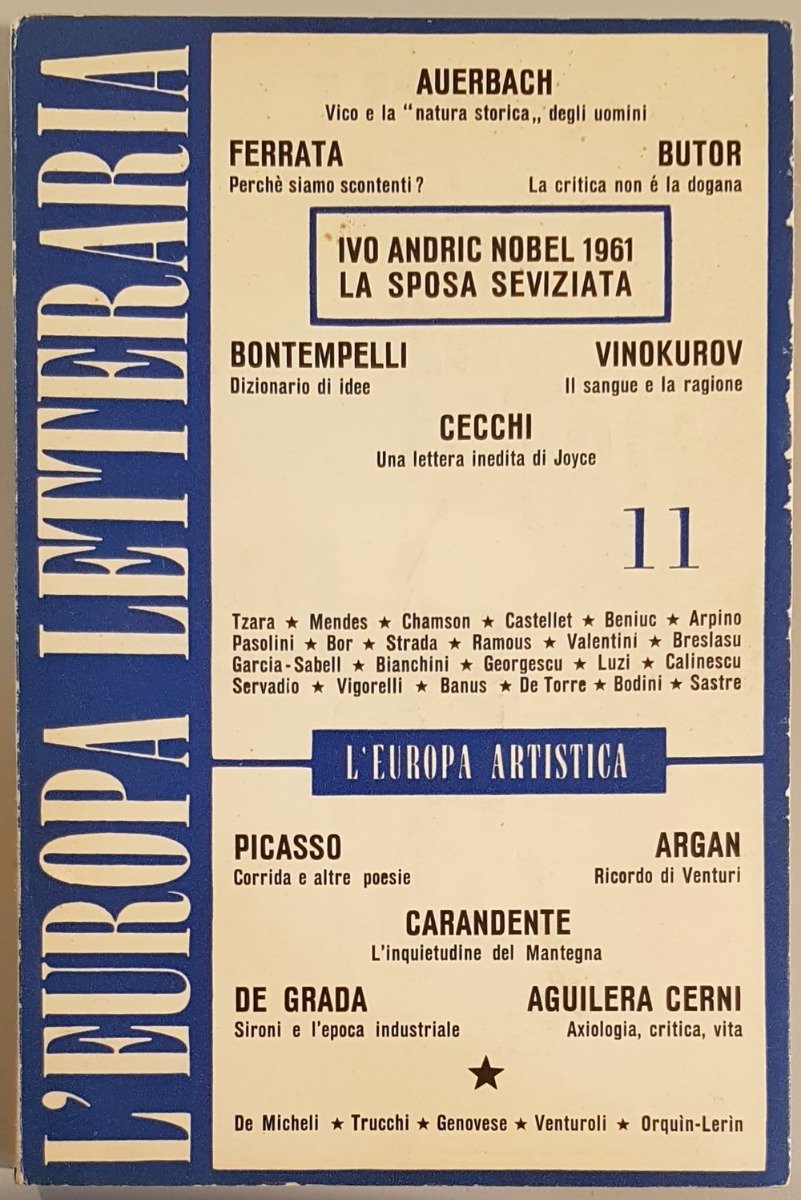 L'Europa letteraria. L'Europa artistica. Ottobre 1961, n. 11