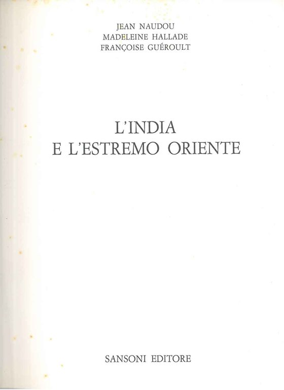 L' India e l'estremo oriente