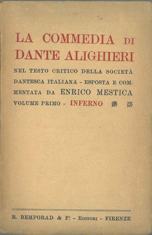 La Commedia di Dante Alighieri nel testo critico della Società …