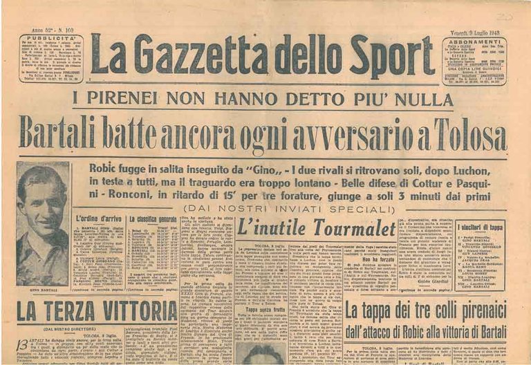 La Gazzetta dello Sport. Anno 52°, n. 160 del9 luglio …