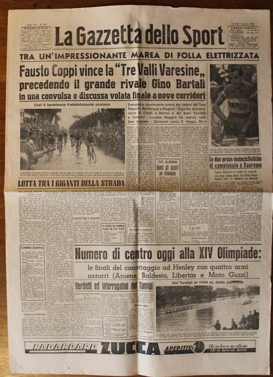 La Gazzetta dello Sport. Anno 52° N. 185 del 9 …