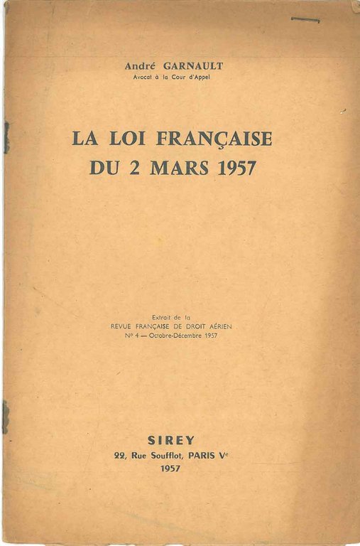 La loi française du 2 mars 1957 Estratto dalla "Revue …