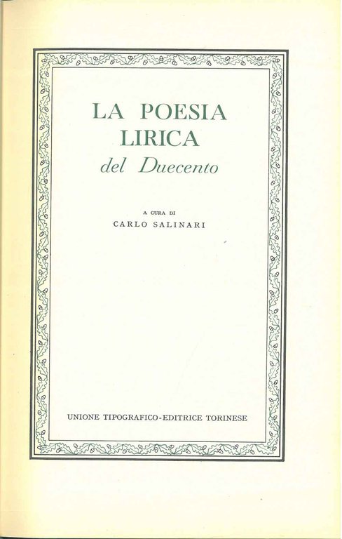 La poesia lirica del Duecento