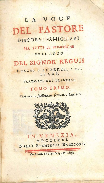 La voce del Pastore. Discorsi famigliari per tutte le domeniche …
