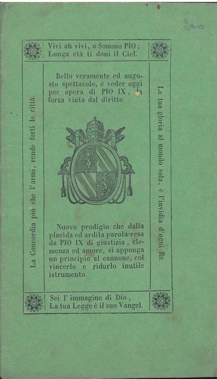 Le celesti ispirazioni di Pio Nono pel bene generale del …